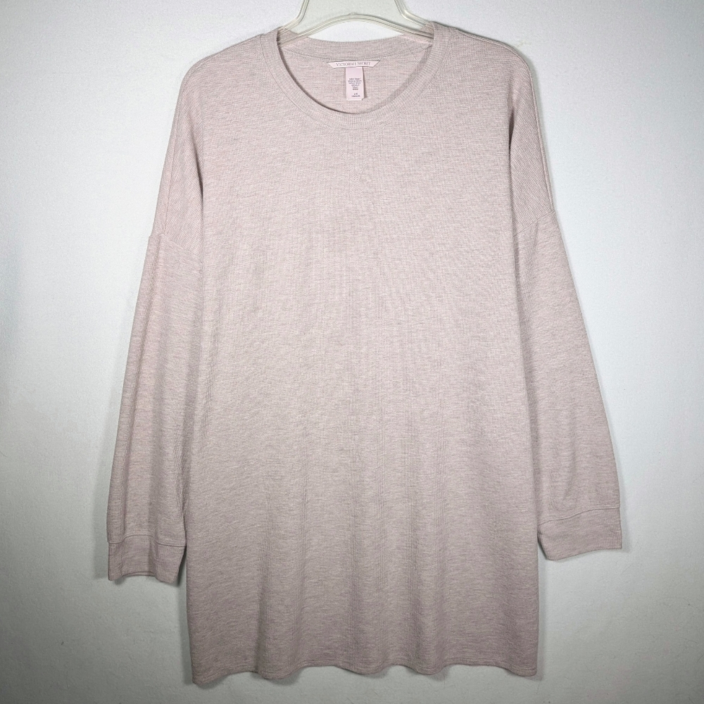 Victoria’s Secret Waffle Sleep Shirt L Oatmeal
